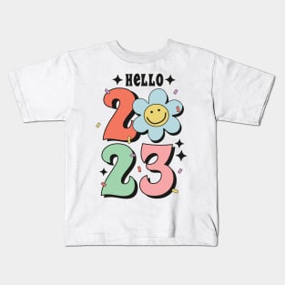 Hello 2023  Cute 2023 new year christmas gift idea Kids T-Shirt